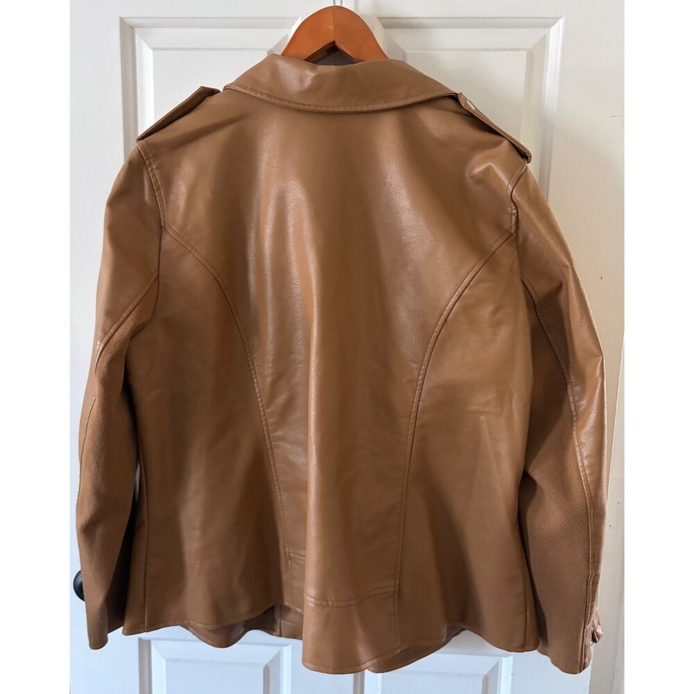Lane Bryant Faux Leather Moto Jacket 22/24 Camel - Picture 7 of 12
